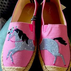 Girls Shelbury Alpargata Pink & Blue Canvas/Jute shoes! Size 4